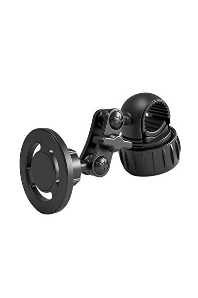 Choice حامل مغناطيسي أسود للهاتف يُثبّت على مقود الدراجة، مزود بذراع معدني طو...