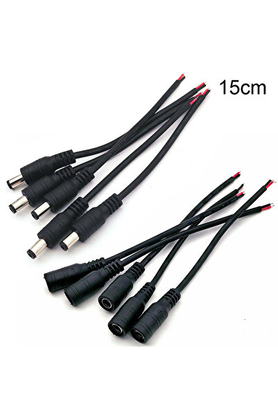 choice2 DC-15CM-5Pairs DC 12V Male Female Pigtails Power Cable 2.1mm*5.5mm 2P...