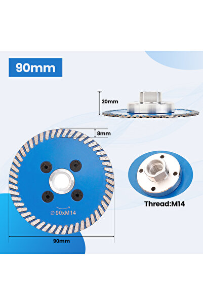 Choice6 Stone Cutting 90mm 25-90mm Mini Diamond Saw BIade M14 Thread With Rem...
