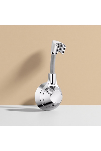 Choice حامل دش فضي بدون حفر: يُلصق بالشفط ويُقفل! قابل للتعديل بزاوية 120 درج...