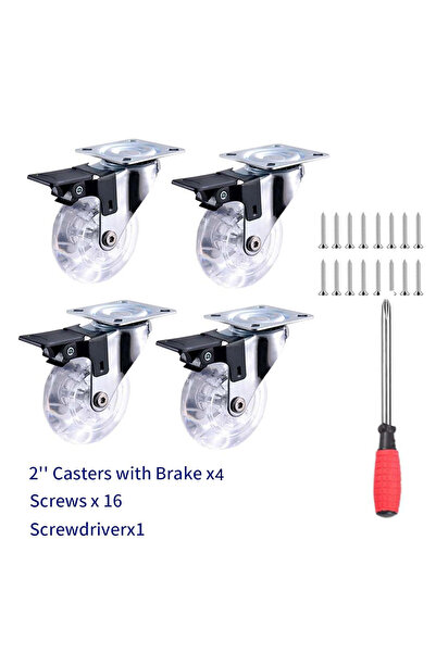 Choice عجلات أثاث متينة مقاس 2 بوصة مع مفتاح إيقاف التشغيل، 4 قطع، عجلات دوار...