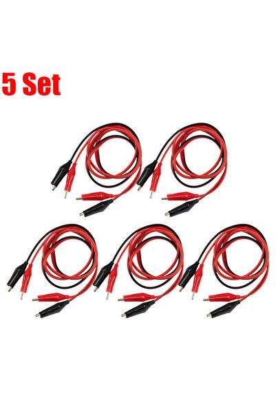 Choice1 5 مجموعات من مشابك التمساح الحمراء والسوداء (1-20 مجموعة) - أسلاك اخت...