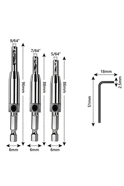 choice2 3 PCS 1pcs HSS Self Centering Hinge Drill Bit Door Window Cabinet Woo...