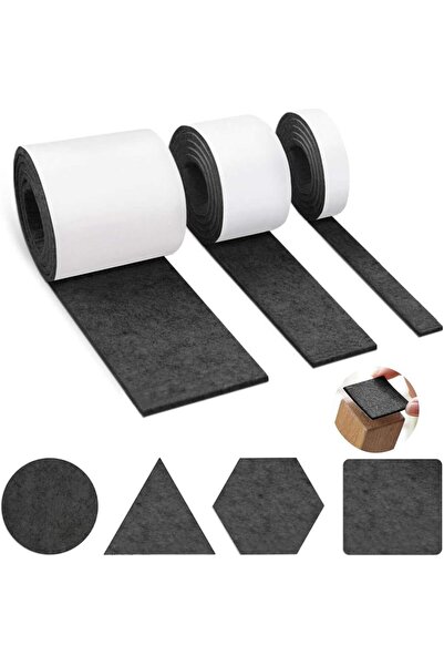 Choice شرائط لباد سوداء سميكة ذاتية اللصق للأثاث، 10 سم × 1 متر، وسادة منزلقة...