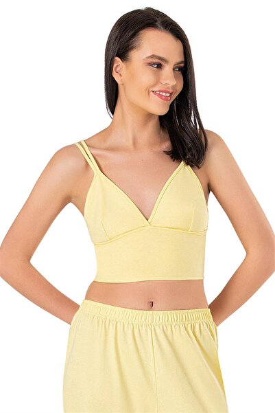 OBJE Women's Yellow Cotton Crop