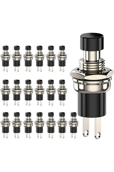 Choice 6pcs black 6pcs Momentary Push Button Switch, 1A 250VAC SPST Mini Push...