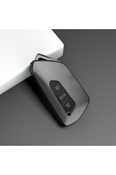 Choice1 جراب مفاتيح رمادي اللون من مادة TPU الناعمة لسيارات فولكس فاجن جولف 8...