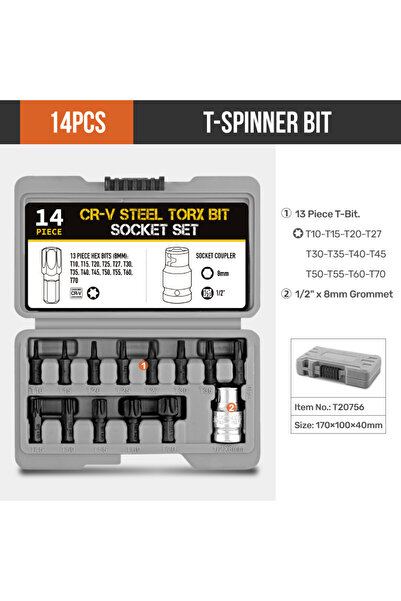 Choice مجموعة محولات الصدمات أبولو برو 14 قطعة، مقاس 1/4 بوصة - 1/2 بوصة، مصن...