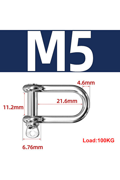 Choice قيد على شكل حرف D-Shackle-M5 قطعة واحدة من الفولاذ المقاوم للصدأ 304، ...
