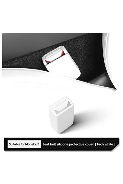 Choice غطاء حماية أبيض اللون، قطعة واحدة، حزام أمان سيارة تسلا موديل Y وموديل...