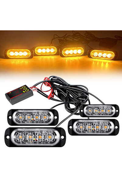 Choice5 Yellow Emergency Light Stroboses 12V 24V Amber LED Grille Lights Truc...