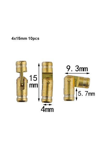 Choice Gold 4x15mm 10pcs 10Pcs Brass Barrel Hinges, Concealed Hidden Cylinder...