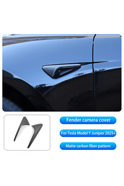Choice غطاء كاميرا جانبية بنمط كربوني من مادة ABS صامتة لسيارة تسلا موديل Y ج...