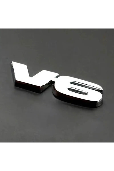 Choice Silver V6 Car Trunk Rear Side Emblem Badge Sticker 3D Matte Black For ...