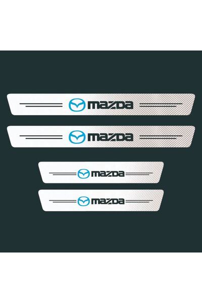 Mazda 4Pcs Car Door Carbon fiber protective stickers for car door sill side a...