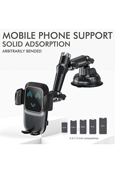 Choice حامل هاتف محمول أسود عالمي كبير الحجم للشاحنات، مزود بكوب شفط ممتد، وح...