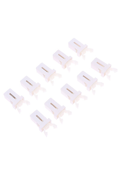 Choice 10 قطع من مشابك قفل غطاء سلة المهملات البلاستيكية البيضاء ذاتية الإغلا...