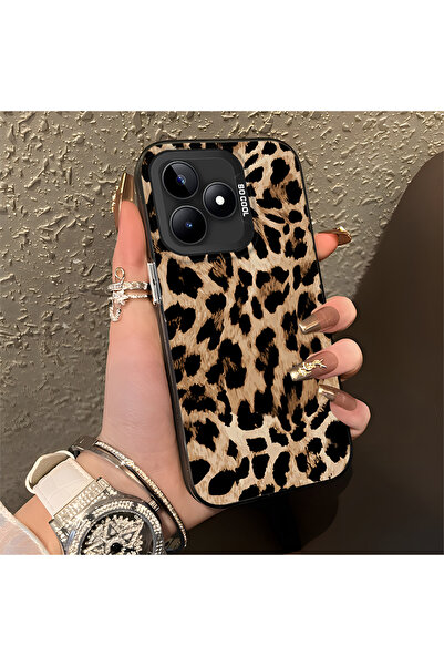 SLIMFELT Realme C53 Uyumlu Lüks Leopar Kılıfı, Düşmeye Dayanıklı Silikon, Kal...