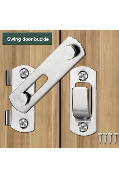 Choice Silvery 1Pcs Stainless Steel Sliding Barn Door Lock Hardware Gate Latc...