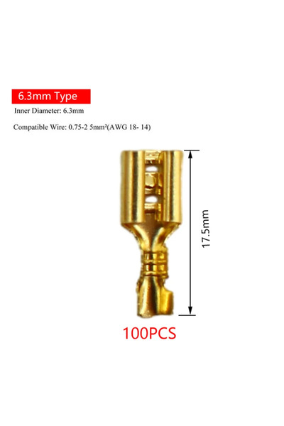 Choice3 6.3 Female 100PCS 100Pcs/Lot 2.8/4.8/6.3mm Female and Male Crimp Term...