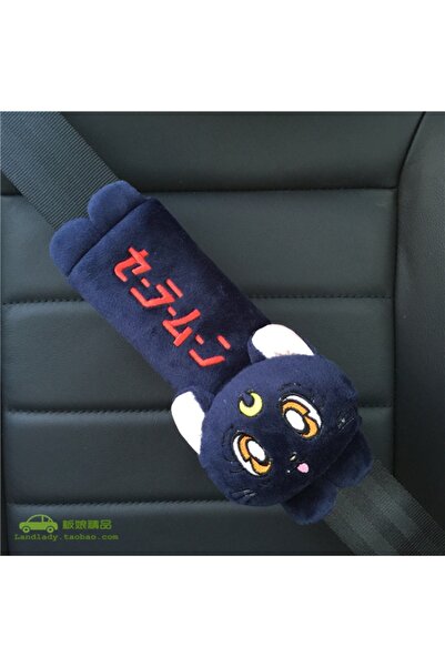 Choice8 1 belt cover blue Luna Cat Car Headrest Pillow Anime Safety Belt Cove...