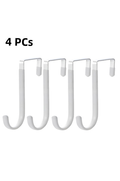 Choice 4 قطع - خطافات بيضاء 1/4/10 قطع لتعليق الأبواب، خطافات معدنية، غير مسا...