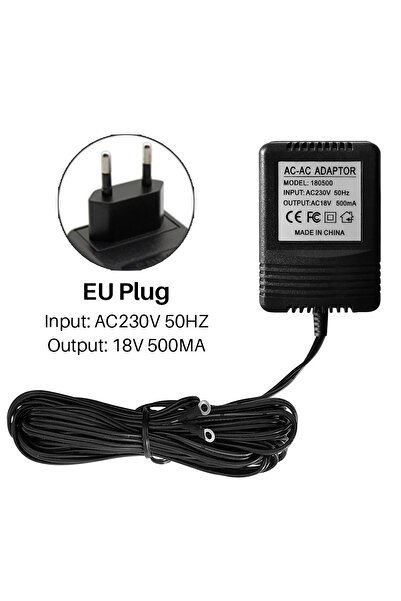 Choice محول طاقة تيار متردد 18 فولت بمقبس أوروبي، شاحن محول 220-240 فولت لجرس...