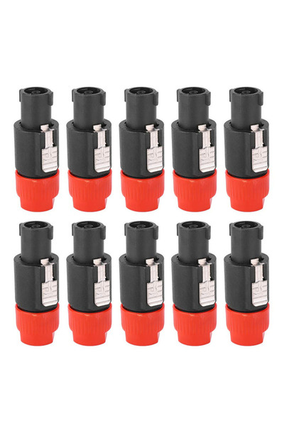 Choice 10 قطع من موصلات مكبرات الصوت Speakon NL4FC ذات 4 دبابيس حمراء - موصلا...