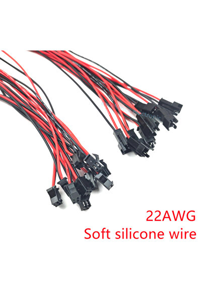 Choice 5 أزواج/10 أزواج من موصلات JST ثنائية السن بطول 20 سم وقطر 22AWG من ال...