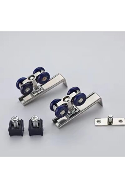 Choice مجموعة بكرات أبواب منزلقة من قطعتين، مناسبة لأبواب حمامات الفنادق، عجل...