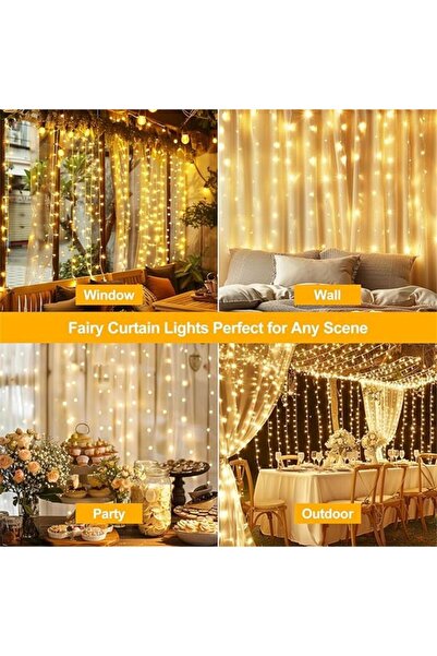 gen ستارة إضاءة LED على شكل سلسلة أضواء خرافية، نجوم وقمر، لون أبيض دافئ، ديك...