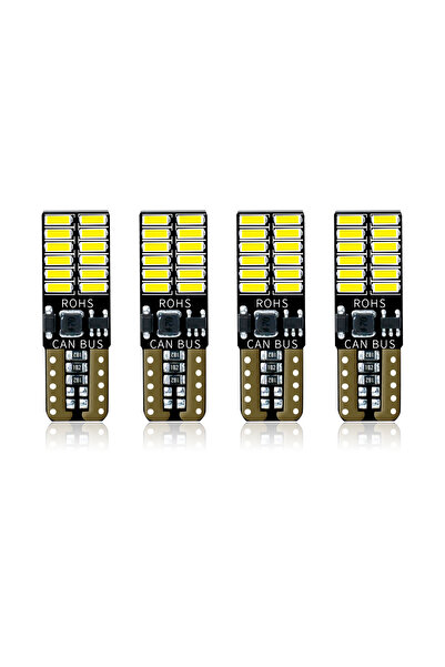 Choice مجموعة من 4 مصابيح LED من نوع T10 W5W T10 W5W 168 CANBUS 4014 24SMD لإ...
