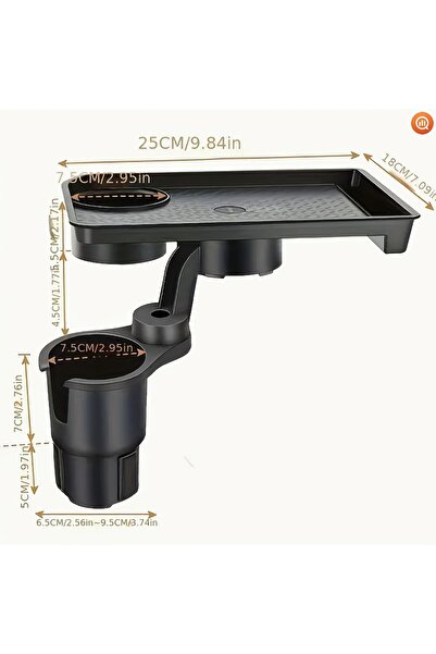 Choice منظم صينية السيارة من بلاك ستابل! حامل أكواب وصينية متعددة الوظائف بفت...