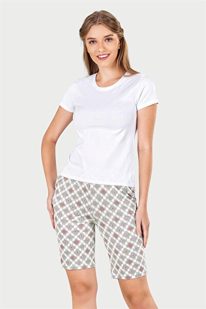 OBJE Women's Green Viscose Pocketed Shorts