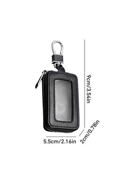 Choice1 حافظة مفاتيح سيارة سوداء اللون مزودة بحماية للمفاتيح وسلسلة مفاتيح ذك...