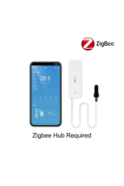 Choice مقياس درجة الحرارة والرطوبة بتقنية Zigbee بدون شاشة من Tuya WiFi مع مس...