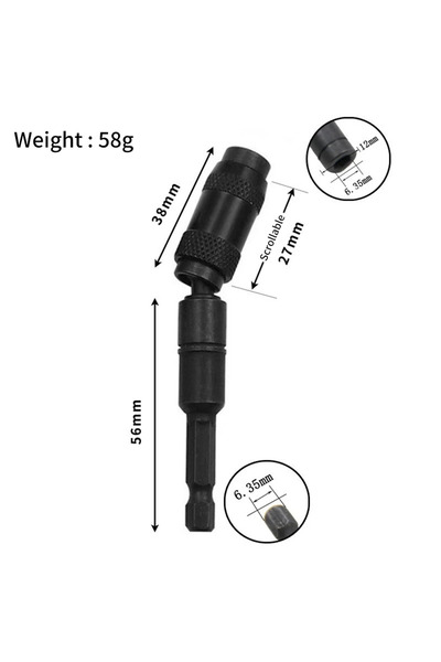Choice حامل رأس مثقاب مغناطيسي دوار أسود اللون مقاس 1/4 بوصة، أداة نجارة سريع...