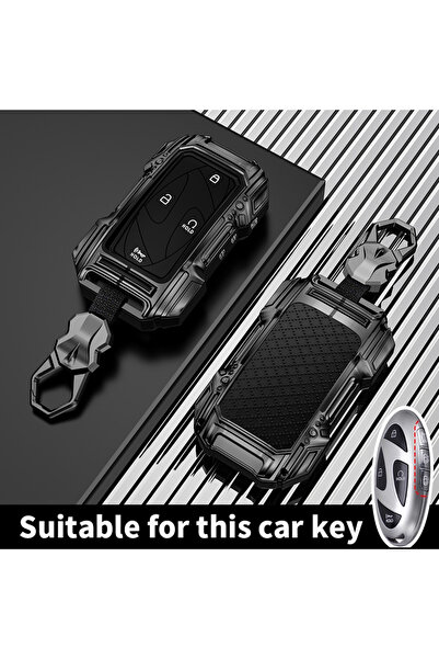 choice2 X-black-Options 1 7 Butt Zinc Alloy + Silicone Car Key Case Cover For...
