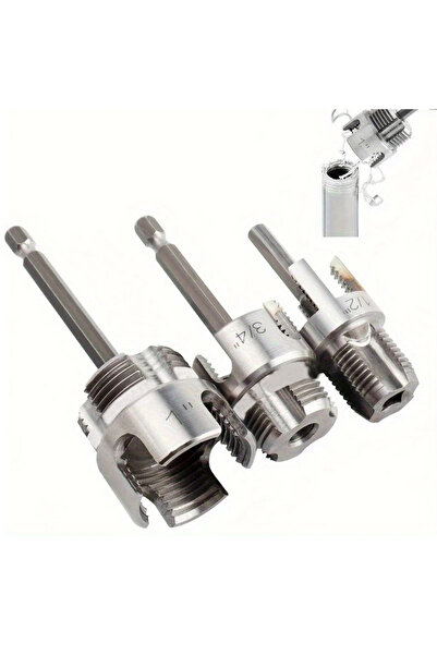 Choice طقم أدوات لولبة أنابيب PVC/بلاستيكية شديدة التحمل مكون من 3 قطع من الف...