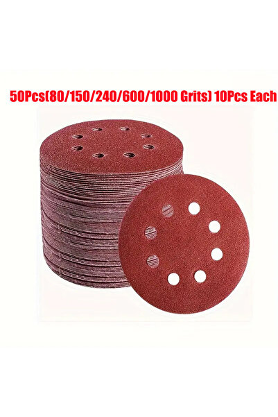 Choice مجموعة من 50 قطعة، قرص صنفرة دائري 5 بوصة (125 مم) بثمانية ثقوب، حبيبا...