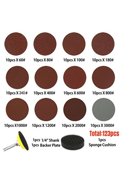 Choice مجموعة متنوعة من 123 قطعة من ورق الصنفرة مقاس 50 مم، تتراوح درجات خشون...