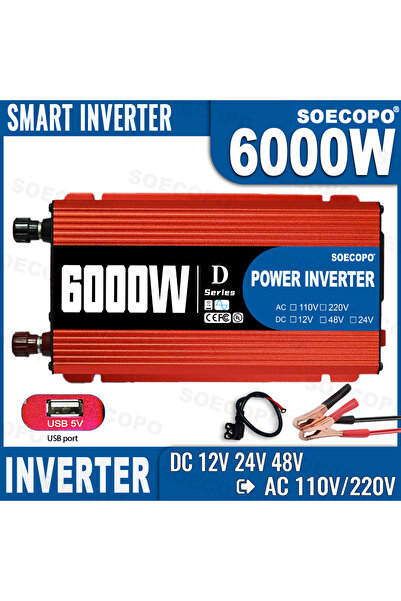 Choice4 48V 220V 50Hz 6000W Portable Smart Inverter 12V/24V/48V to 110V/220V ...
