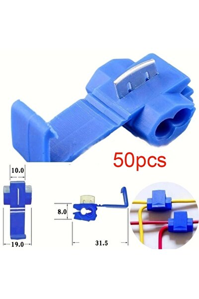 Choice 50 قطعة قاطع أسلاك أزرق، 50 قطعة موصل توصيل أسلاك بدون أدوات، طرف توصي...