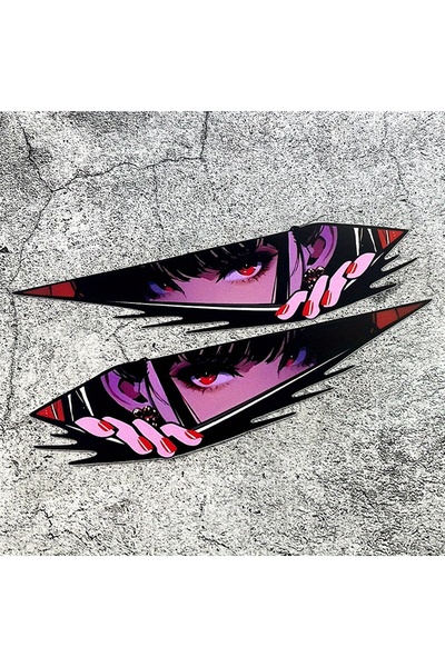 Choice ملصقات عيون أنمي للسيارات اليابانية (JDM) مقاومة للماء، مقاس 20×5 سم ل...