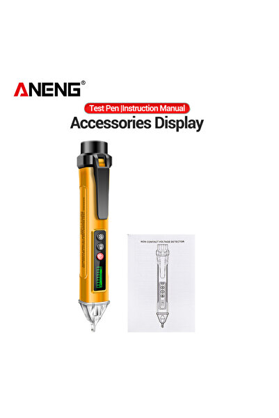 Choice قلم اختبار كشف الجهد الرقمي ANENG VC1010 الأصفر، نطاق قياس الجهد من 12...
