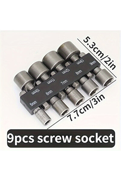 Choice 9pcs 9pcs/14pcs 5mm-13mm Hex Skets Sleeve Bits Nozzles Nut Driver Set ...
