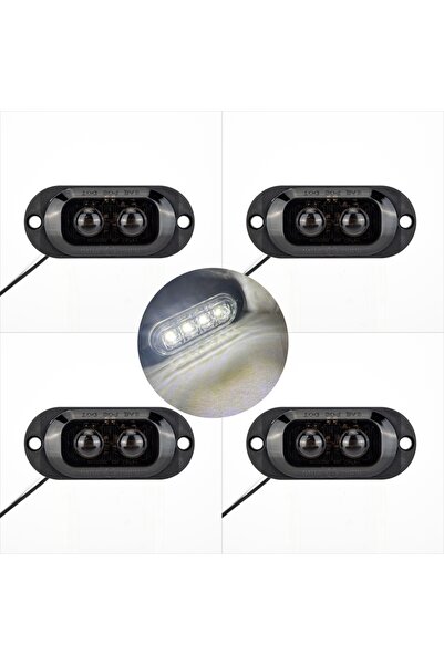 choice2 أبيض - 4 قطع، 4 قطع، 2 مصباح LED مدخن، 12-24 فولت، عدسة طائر ثلجي، مص...