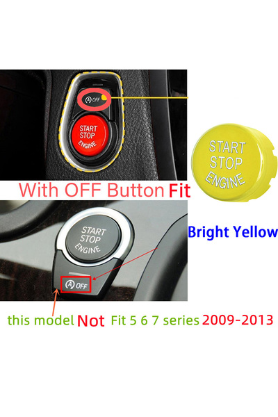 Choice1 Bright Yellow Car Styling Start Stop Engine Button Cover Fit For BMW ...