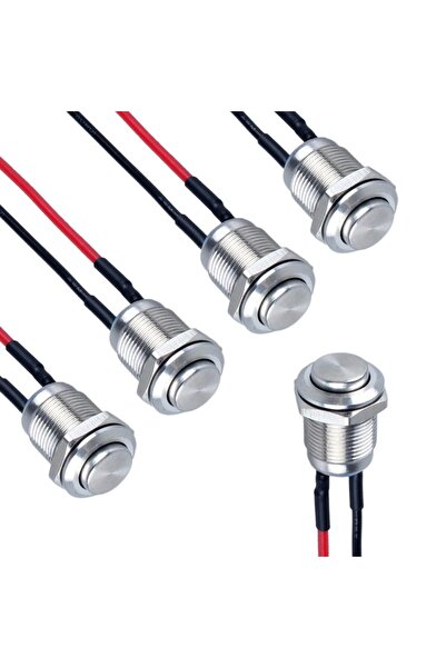 Choice 5 قطع من مفاتيح الضغط اللحظية ذات الرأس المستدير بقطر 12 مم، مصنوعة من...