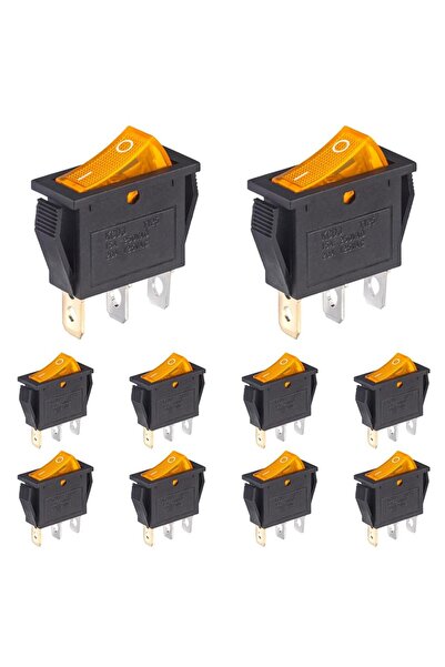 Choice 10 قطع من مفاتيح التبديل الصفراء (8/10 قطع) تعمل بتيار متردد 20 أمبير/...